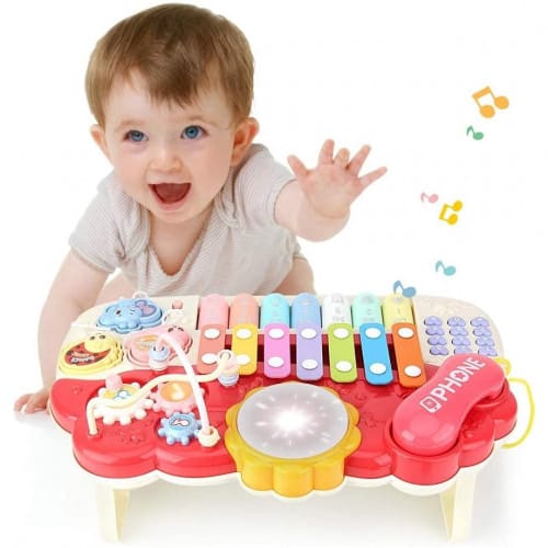 Piano Musical Multifonction pour Bébé - Éveil Musical Complet (rose)